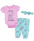 Baby Girls Lamacorn Bodysuit, Leggings, Socks and Headband, 4 Piece Set