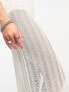COLLUSION low rise knitted beach maxi skirt in white