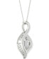 Фото #4 товара Twinkling Diamond Star diamond Swirl Halo 18" Pendant Necklace (1/5 ct. t.w.) in 10k White Gold