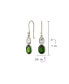 Classic Genuine 10K Gold Faceted Briolette Gemstone Bezel Set Double Oval Emerald-Green Diopside & White Sapphire Dangle Drop Earrings Wire Fish Hook