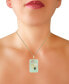 ფოტო #2 პროდუქტის Jade or Onyx Carved Flower Pendant Necklace (25x38mm) in 14k Gold-Plated Sterling Silver