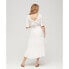 SUPERDRY Embroidered Tiered Short Sleeve Midi Dress