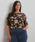 ფოტო #1 პროდუქტის Plus Size Floral Boat-Neck Tee