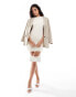 Closet London minimal mini dress in cream