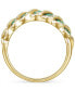 ფოტო #3 პროდუქტის Lab-Grown Emerald (3/4 ct. t.w.) & Lab-Grown White Sapphire (3/8 ct. t.w.) Diagonal Row Statement Ring in 14k Gold-Plated Sterling Silver