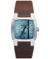 ფოტო #1 პროდუქტის Men's Cliffhanger Brown Leather Strap Watch, 36mm