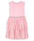 Little Girls Allover Pleated Mesh Tiered Dress