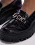 Женские лоферы Topshop Wide Fit Lacey Loafer in Schwarz mit dicker Sohle, weite Passform Черный, 40 - фото #3