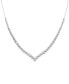 ფოტო #1 პროდუქტის Diamond V Statement Necklace (2 ct. t.w.) in 14k White Gold, 16" + 2" extender