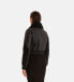 ფოტო #3 პროდუქტის Women's Fashion Jacket, Silky Black With Black Curly Wool