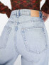 Weekday Ace high waist denim jeans in light stone wash blue