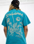 Фото #1 товара Reclaimed Vintage oversized plant bouquet tee in teal