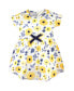 Baby Girls Baby Organic Cotton Dress and Cardigan 2pc Set, Yellow Garden
