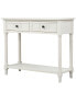 Daisy Series Console Table Traditional Design With Two Drawers And Bottom Shelf (Ivory)