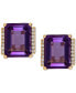 Фото #4 товара Gemstone and Diamond Accent Stud Earrings in 14k Gold