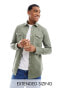 ASOS DESIGN skinny fit western denim shirt in green Зеленый, 2XL Long - Chest 46-48 Long - фото #2