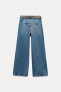 Z1975 WIDE-LEG CROPPED HIGH-WAIST BELTED JEANS