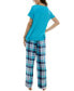 ფოტო #2 პროდუქტის Women's Printed Flannel Pajama Pants