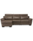 Фото #10 товара Julius II 3-Pc. Leather Chaise Sectional Sofa With 2 Power Recliners, Power Headrests And USB Power Outlet