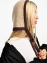 Фото #1 товара My Accessories London knitted tie detail hood in beige and brown