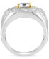 EFFY® Men's White Topaz Halo Cluster Ring (3 ct. t.w.) in Sterling Silver & 14k Gold-Plate