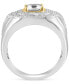 Фото #4 товара EFFY® Men's White Topaz Halo Cluster Ring (3 ct. t.w.) in Sterling Silver & 14k Gold-Plate