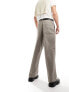 Фото #5 товара Weekday Astro loose fit wide leg trousers in dark beige