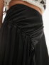 Фото #3 товара Topshop crinkle yoryu asymetric soft midi skirt in black