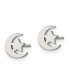 Фото #3 товара Stainless Steel Polished Moon and Star Earrings