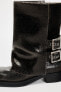 Фото #5 товара Кожаные ботинки с гетрами и пряжками ZARA