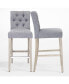 Фото #3 товара Linen Fabric Tufted Bar Stool (Set of 2)