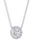 Фото #2 товара De Beers Forevermark diamond Halo Pendant Necklace (1/2 ct. t.w.) in 14k White or Yellow Gold, 16" + 2" extender
