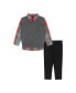 ფოტო #2 პროდუქტის Toddler/Child Boys Holiday Check Button-down w/Vest Set