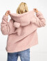 Urban Revivo short teddy bear jacket in pink Розовый, XS - EU 34 - фото #4