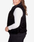 ფოტო #3 პროდუქტის Plus Size Park Place Zip Up Faux Fur Vest with Knit Back