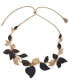 Фото #1 товара lonna & lilly gold-Tone Pavé & Gold-Fleck Jet Flower 16" Adjustable Statement Necklace