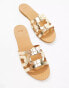 Mango caged flat sandal in gold