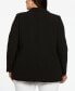 ფოტო #2 პროდუქტის Plus Size Double Breasted Gabardine Blazer Jacket