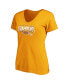 ფოტო #3 პროდუქტის Women's Gold Los Angeles Lakers 2020 Nba Finals Champions Streaking Dunk V-Neck T-Shirt