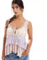 Фото #1 товара Miss Selfridge crinkle tie front cami top in mixed print