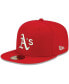 Фото #2 товара Головной убор для мужчин New Era красный Oakland Athletics Logo белый 59FIFTY Fitted Hat