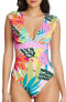 Фото #1 товара Bleu Rod Beattie MULTI Wild at Heart Cap Sleeve Mio One-Piece Swimsuit US 14