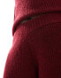 4th & Reckless Plus knitted wide leg trousers co-ord in burgundy