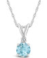 Фото #1 товара Macy's aquamarine (1/2 ct. t.w.) and Diamond Accent Pendant Necklace in 14K Yellow Gold or 14K White Gold