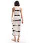 ASOS DESIGN squared off scoop neck tank midi dress with racer back in smudge stripe print