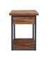 Claremont Rustic Wood End Table with Drawer and Low Shelf