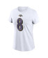 Women's Lamar Jackson White Baltimore Ravens Player Name Number T-shirt