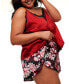 ფოტო #2 პროდუქტის Plus Size Linny Pajama Camisole & Short Set