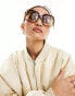 Фото #6 товара Jeepers Peepers oversized square sunglasses in tortoiseshell