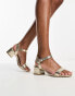 New Look metallic block heel sandals in gold